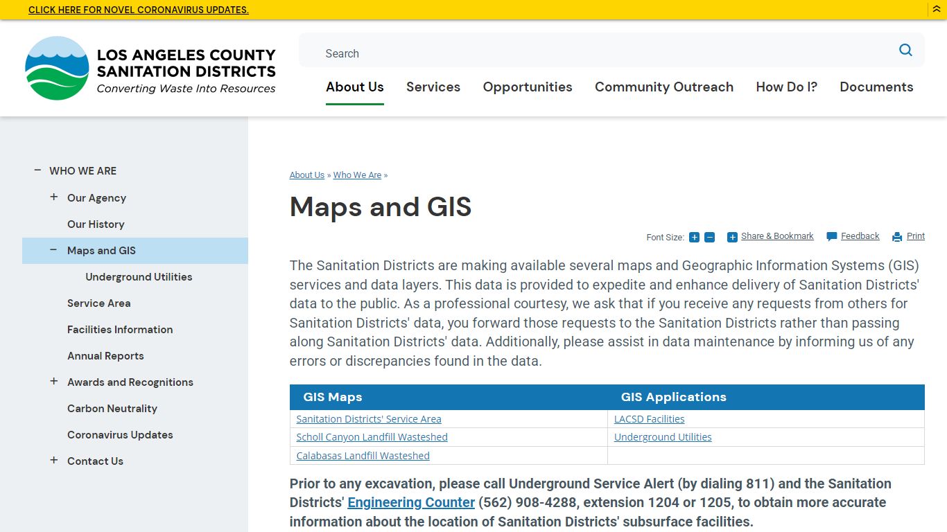 Maps and GIS | Los Angeles County Sanitation Districts